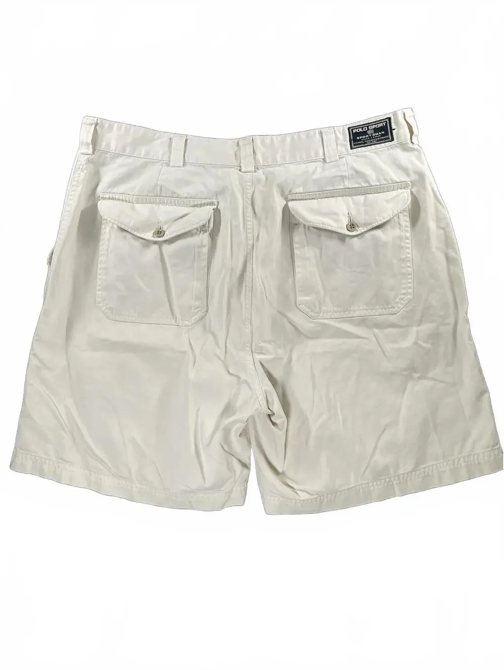 VTG Ralph Lauren Polo Sport Sportsmen Men's Beige Shorts Military Button Fly 38